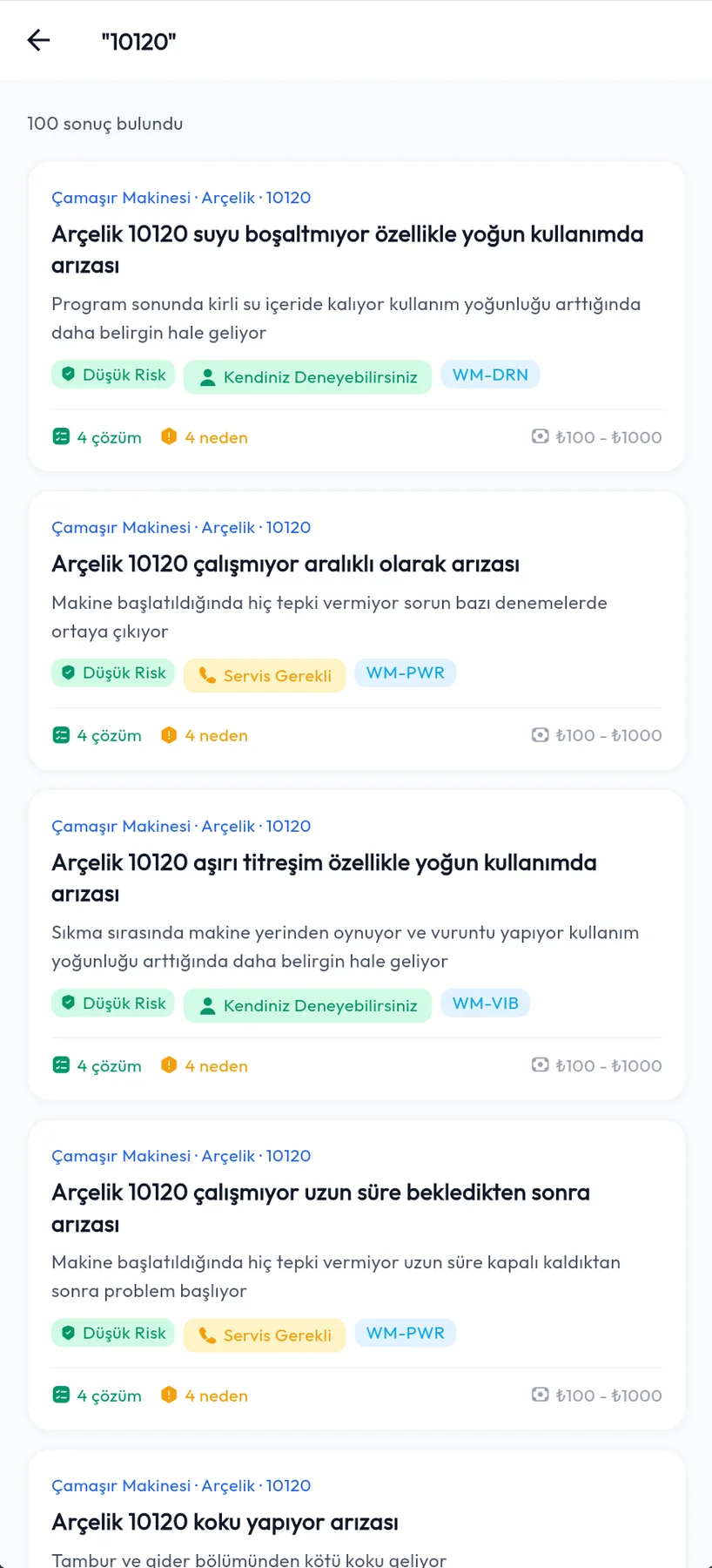 ArızamNe Akıllı Arıza Asistanı uygulama ekranı 4