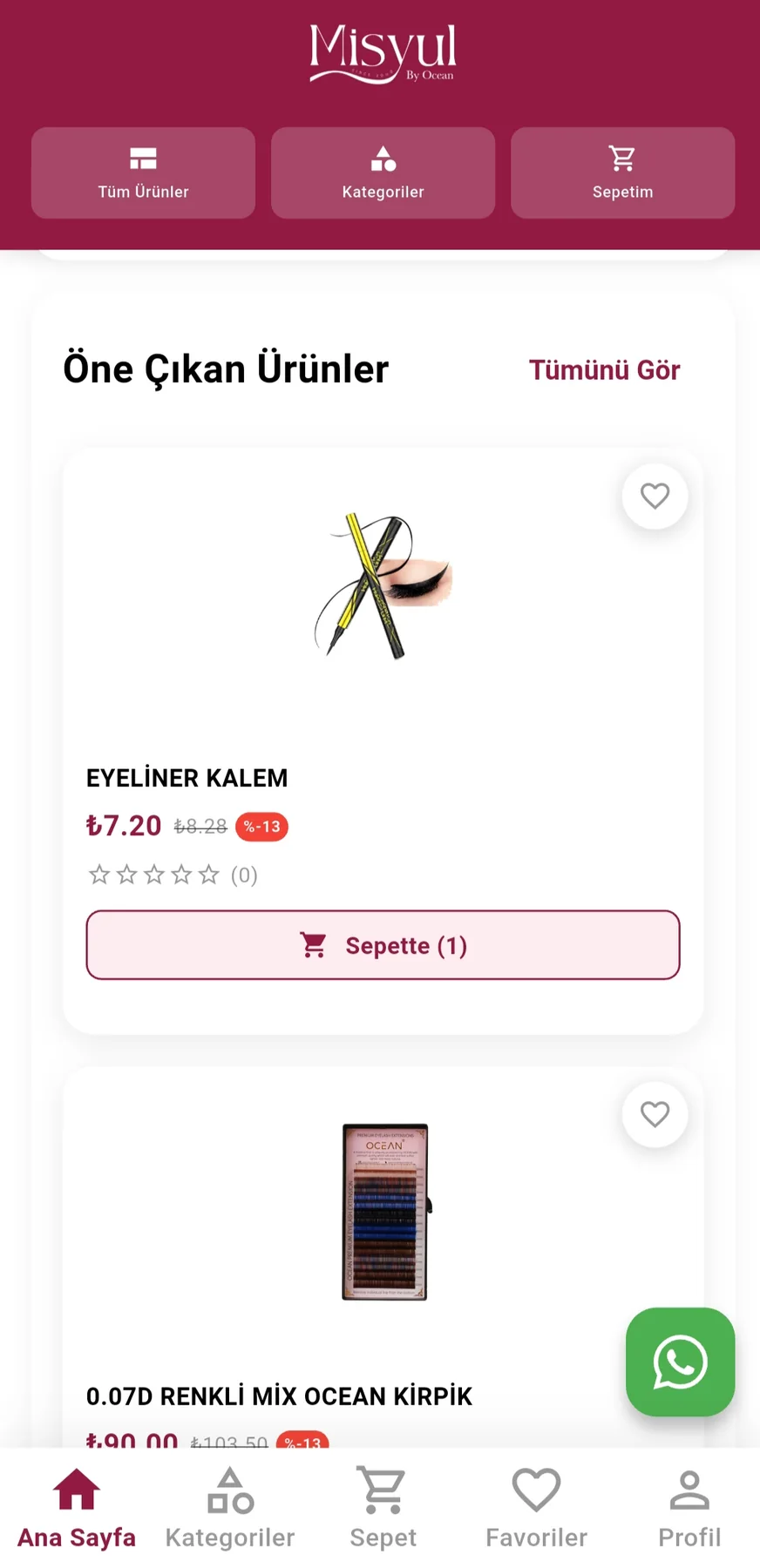 Misyul Mobil Alışveriş Uygulaması uygulama ekranı 1