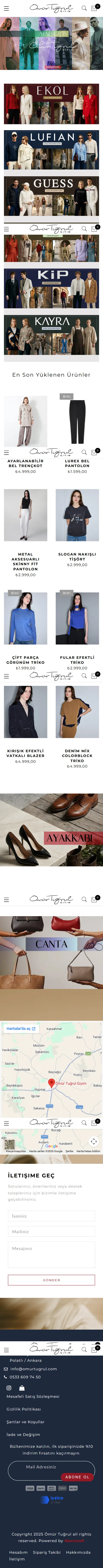 Ömür Tuğrul E-Ticaret Platformu mobil tam sayfa görünümü